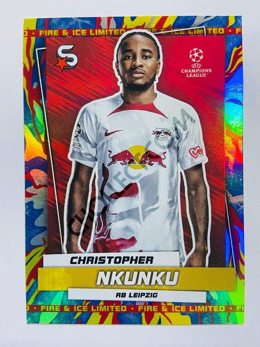 Christopher Nkunku - RB Leipzig 2022-23 Topps UEFA Superstars Fire & Ice Limited Parallel #120