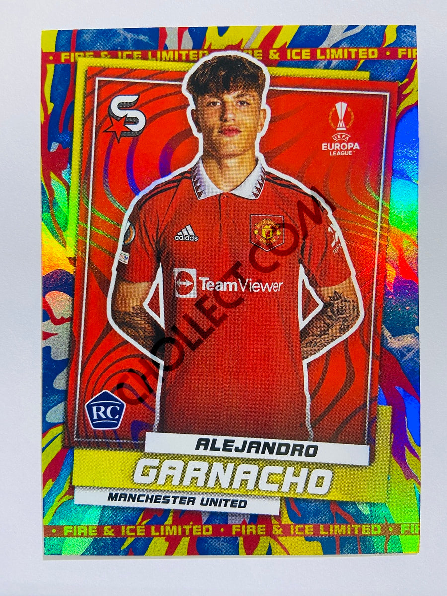 Alejandro Garnacho - Manchester United 2022-23 Topps UEFA Superstars Fire & Ice Limited Parallel RC Rookie #172