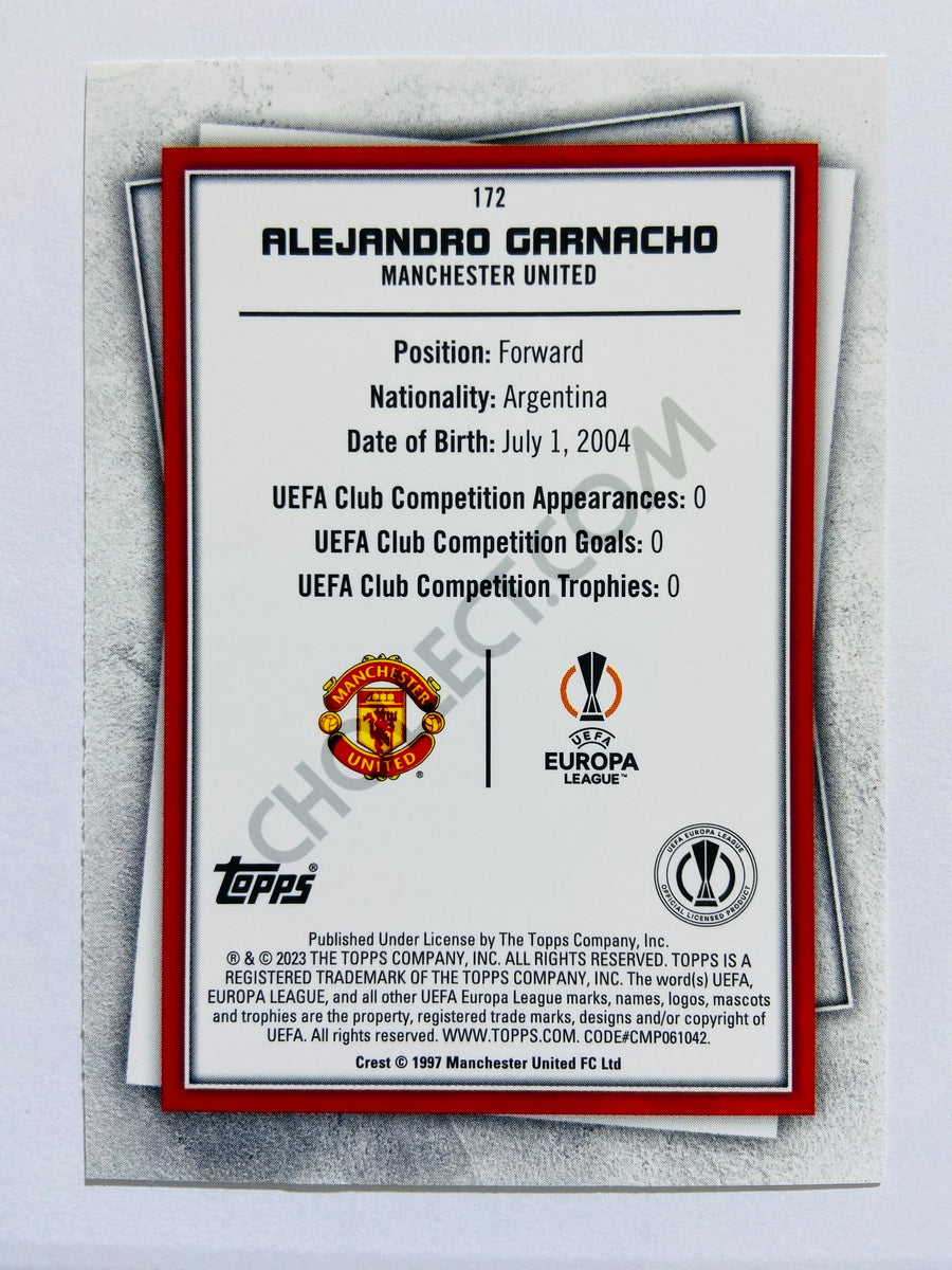 Alejandro Garnacho - Manchester United 2022-23 Topps UEFA Superstars Fire & Ice Limited Parallel RC Rookie #172