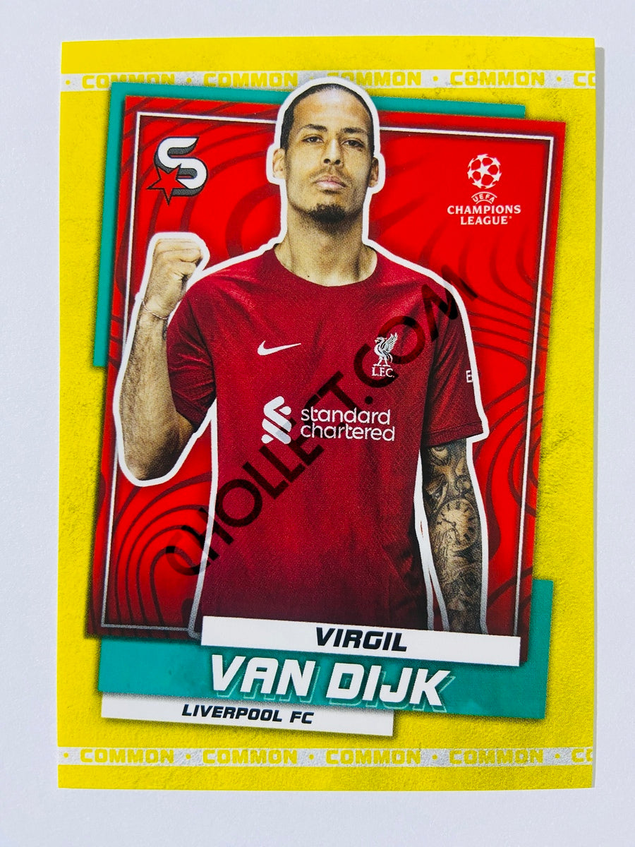 Virgil van Dijk - Liverpool 2022-23 Topps UEFA Superstars Common Yellow Parallel #12