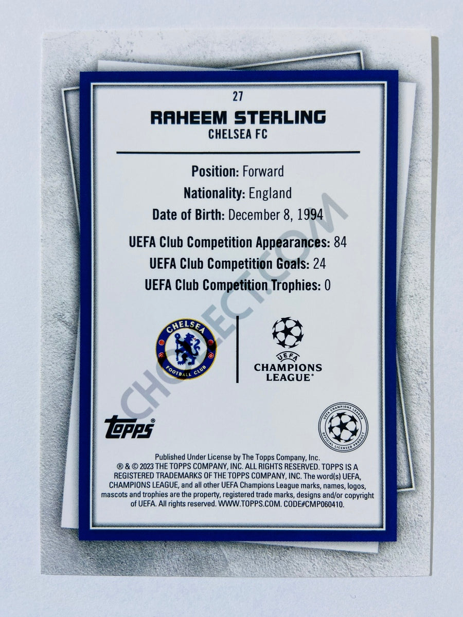 Raheem Sterling - Chelsea 2022-23 Topps UEFA Superstars Common Yellow Parallel #27