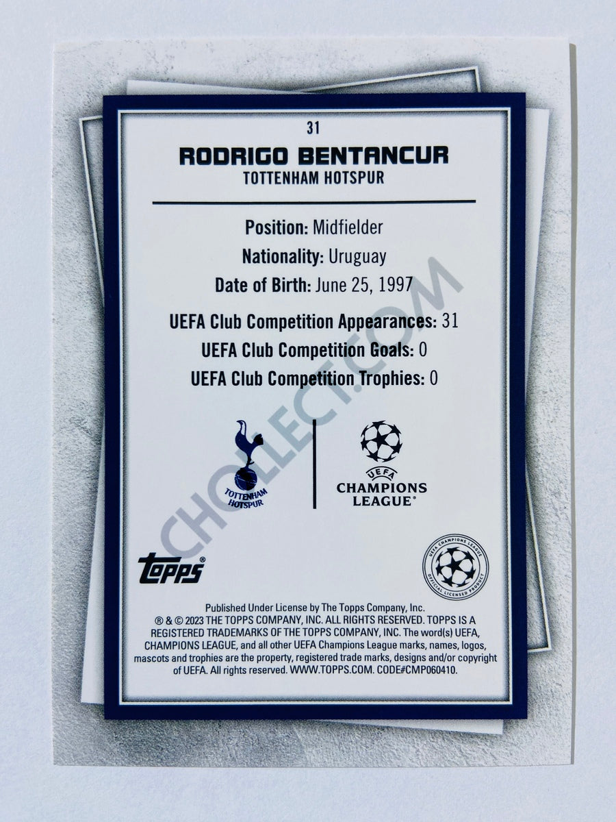 Rodrigo Bentancur - Tottenham Hotspur 2022-23 Topps UEFA Superstars Common Yellow Parallel #31