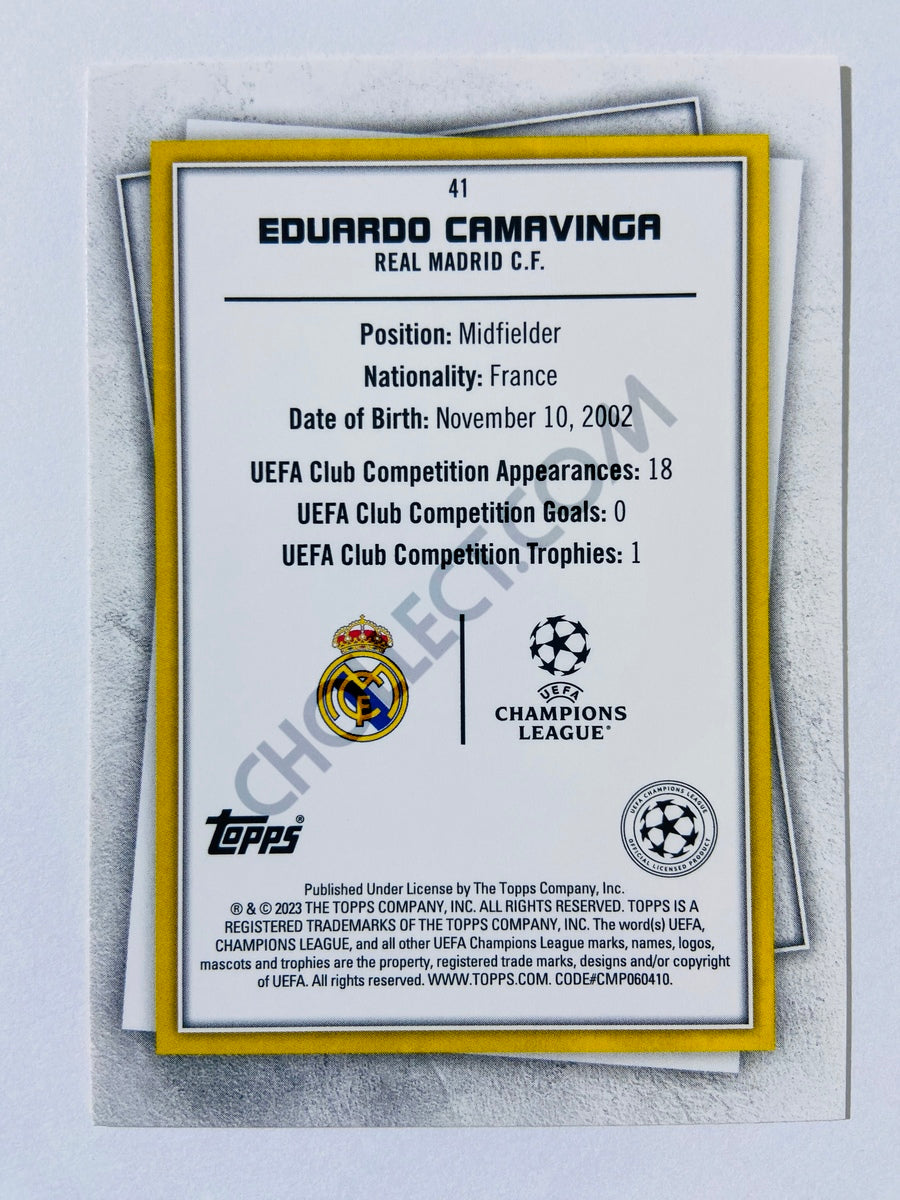Eduardo Camavinga - Real Madrid CF 2022-23 Topps UEFA Superstars Common Yellow Parallel #41
