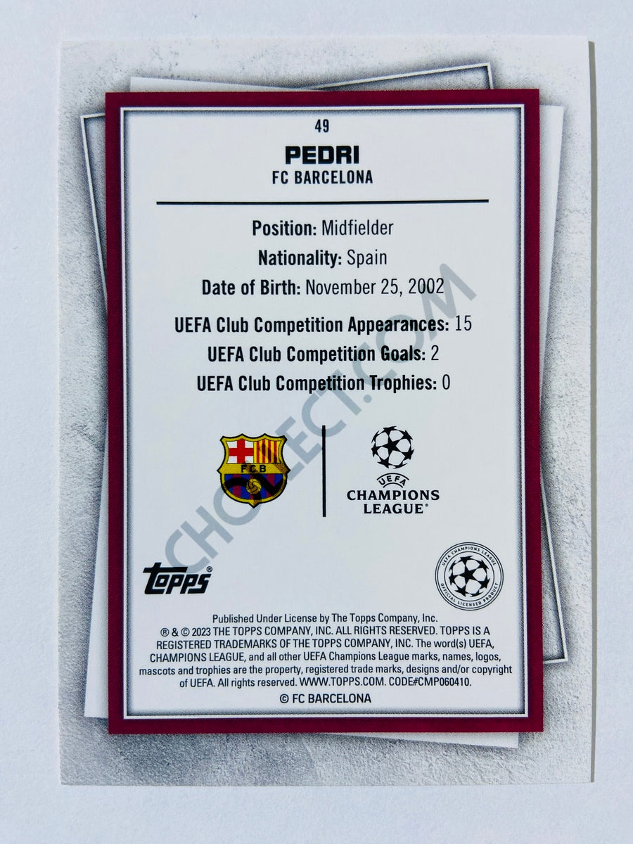 Pedri - FC Barcelona 2022-23 Topps UEFA Superstars Common Yellow Parallel #49