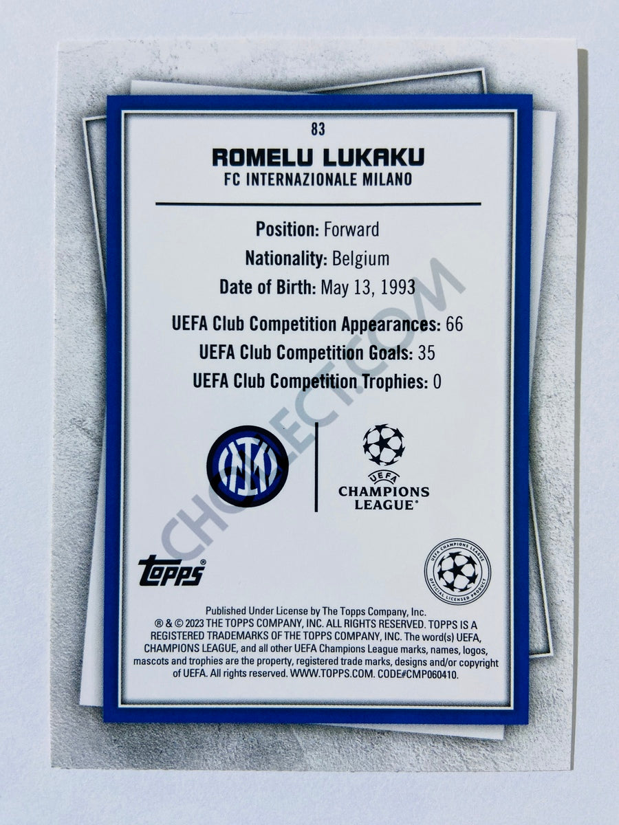 Romelu Lukaku - FC Internazionale Milano 2022-23 Topps UEFA Superstars Common Yellow Parallel #83