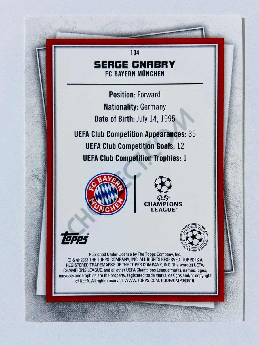 Serge Gnabry - FC Bayern München 2022-23 Topps UEFA Superstars Common Yellow Parallel #104