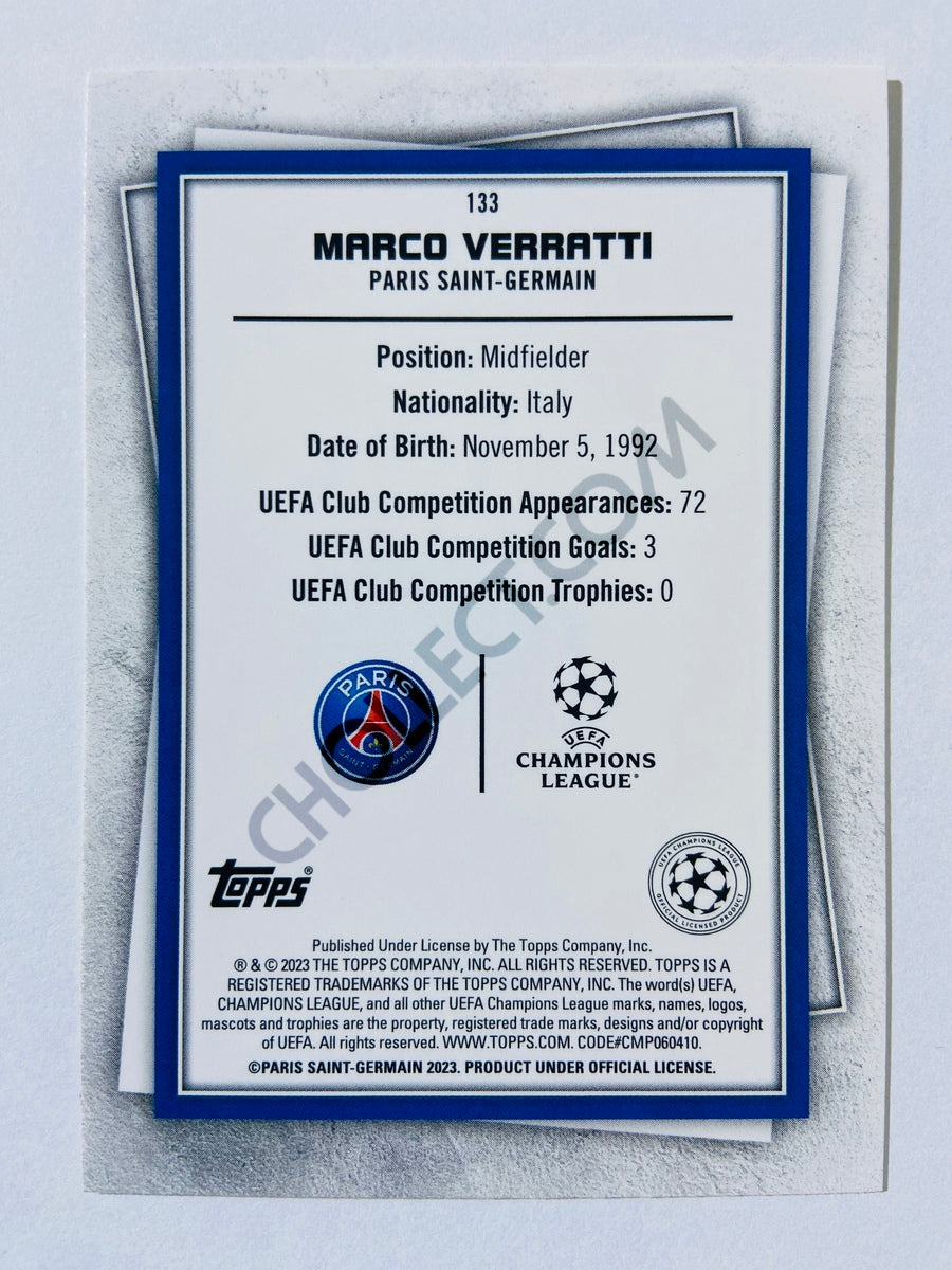 Marco Verratti - Paris Saint-Germain 2022-23 Topps UEFA Superstars Common Yellow Parallel #133