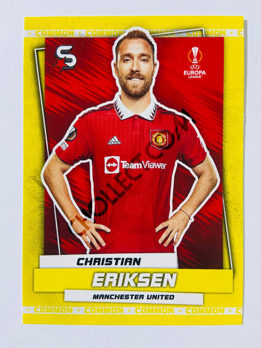 Christian Eriksen - Manchester United 2022-23 Topps UEFA Superstars Common Yellow Parallel #168