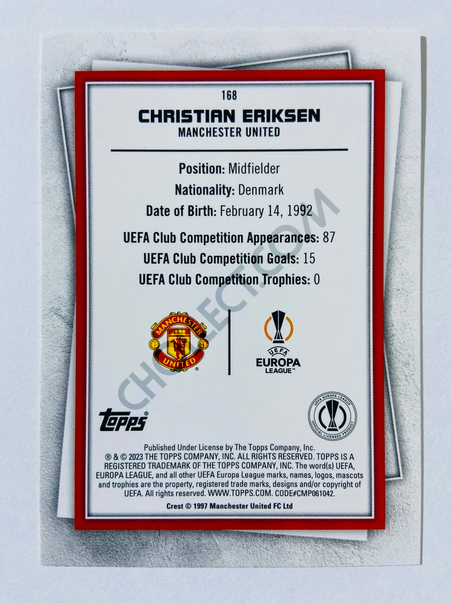 Christian Eriksen - Manchester United 2022-23 Topps UEFA Superstars Common Yellow Parallel #168