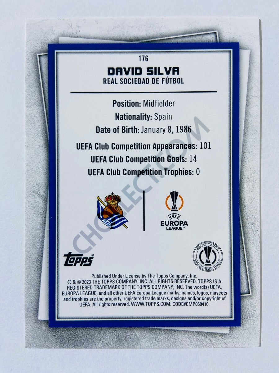 David Silva - Real Sociedad de Futbol 2022-23 Topps UEFA Superstars Common Yellow Parallel #176