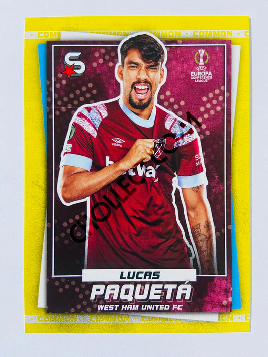 Lucas Paqueta - West Ham United 2022-23 Topps UEFA Superstars Common Yellow Parallel #185