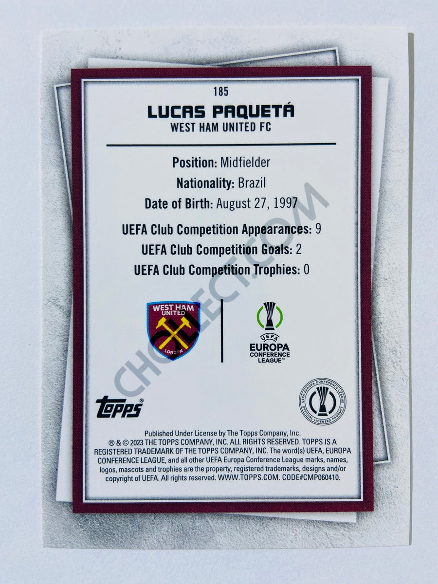 Lucas Paqueta - West Ham United 2022-23 Topps UEFA Superstars Common Yellow Parallel #185
