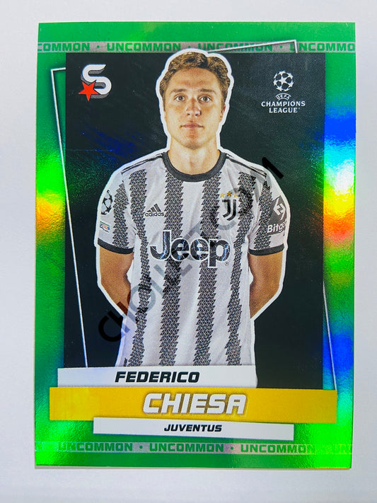 Federico Chiesa - Juventus 2022-23 Topps UEFA Superstars Uncommon Green Parallel #92