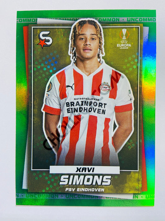 Xavi Simons - PSV Eindhoven 2022-23 Topps UEFA Superstars Uncommon Green Parallel #155