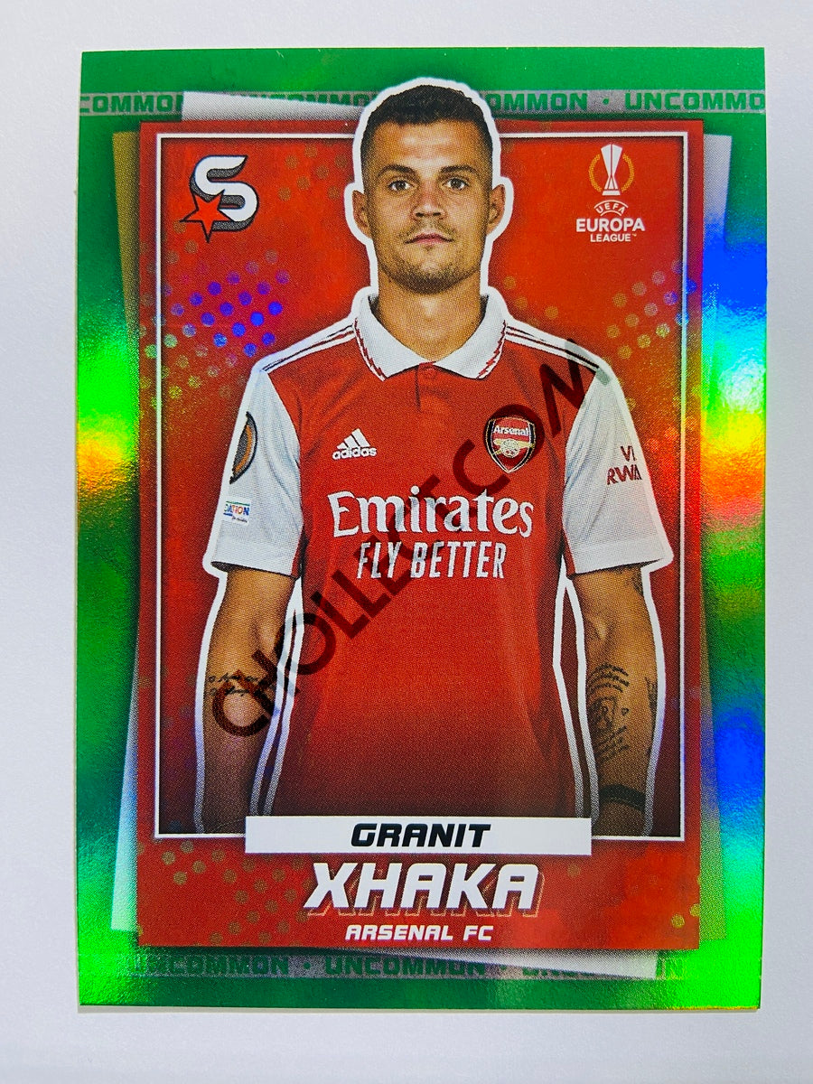 Granit Xhaka - Arsenal 2022-23 Topps UEFA Superstars Uncommon Green Parallel #161