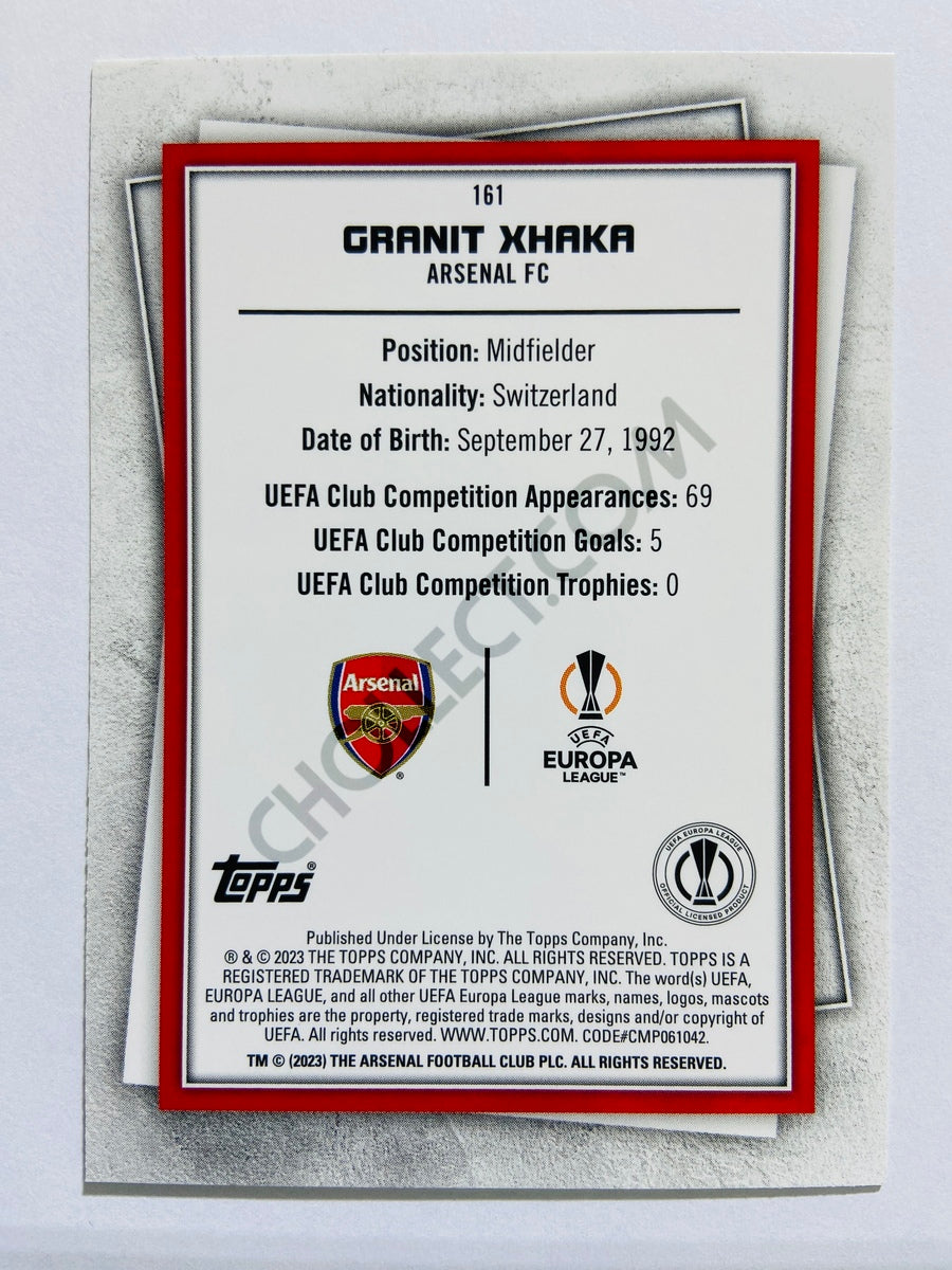 Granit Xhaka - Arsenal 2022-23 Topps UEFA Superstars Uncommon Green Parallel #161