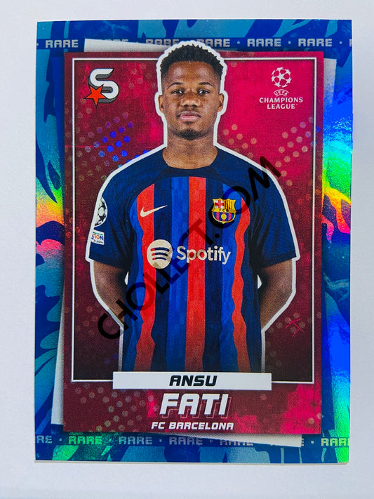 Ansu Fati - FC Barcelona 2022-23 Topps UEFA Superstars Rare Parallel #55