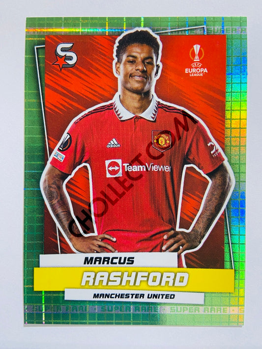 Marcus Rashford - Manchester United 2022-23 Topps UEFA Superstars #171 Super Rare Parallel | 049/199