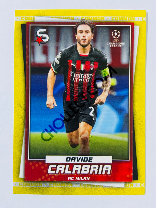 Davide Calabria - AC Milan 2022-23 Topps UEFA Superstars Common Yellow Action Image Variation #70