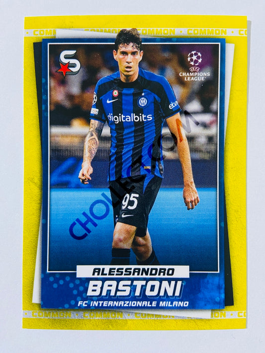 Alessandro Bastoni - FC Internazionale Milano 2022-23 Topps UEFA Superstars Common Yellow Action Image Variation #76