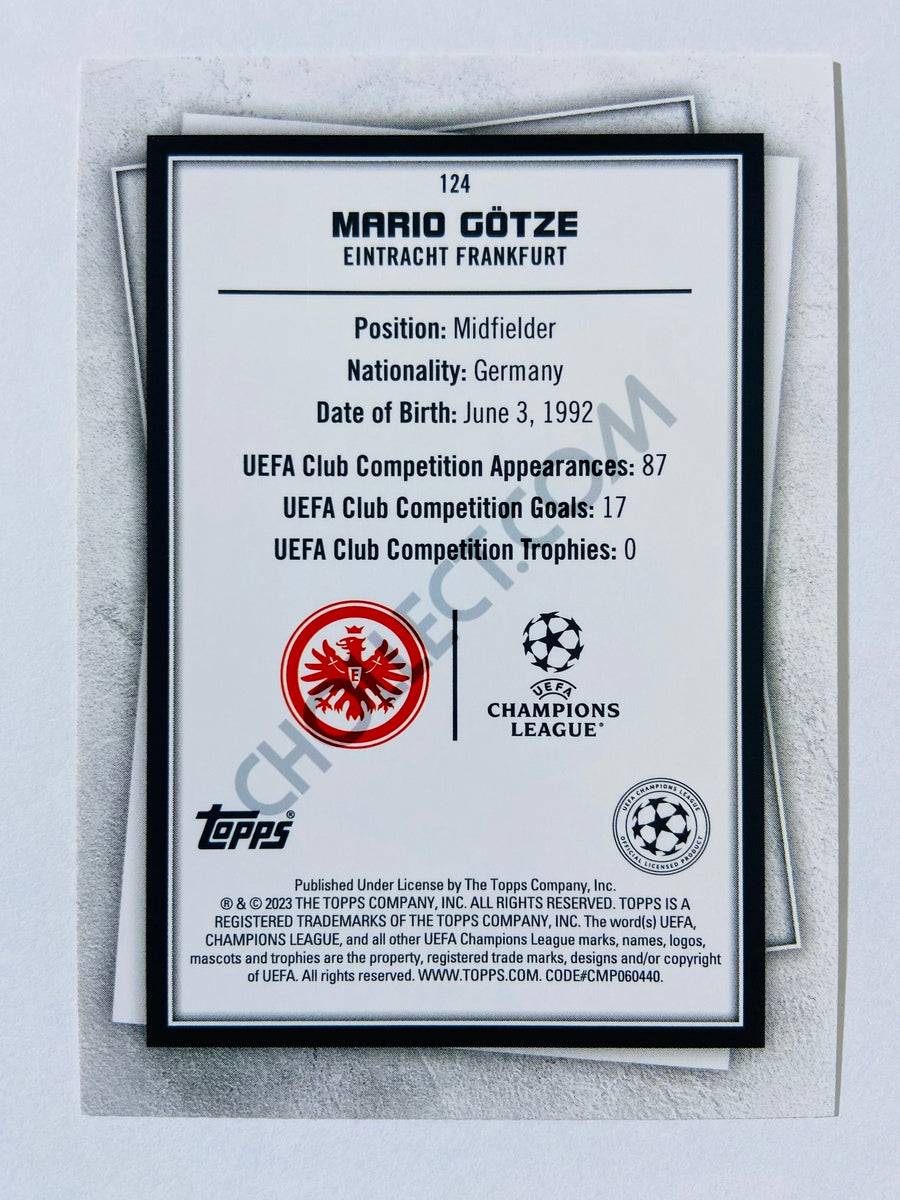 Mario Götze - Eintracht Frankfurt 2022-23 Topps UEFA Superstars Common Yellow Action Image Variation #124