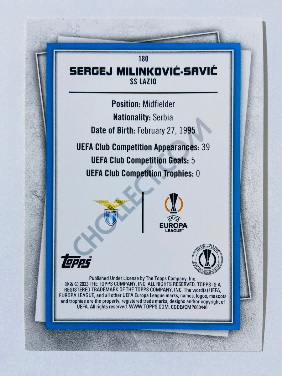 Sergej Milinković-Savić - SS Lazio 2022-23 Topps UEFA Superstars Common Yellow Action Image Variation #180
