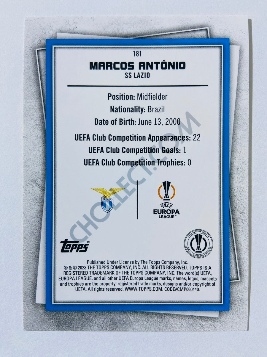 Marcos Antonio - SS Lazio 2022-23 Topps UEFA Superstars Common Yellow Action Image Variation #181