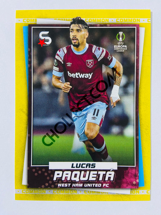 Lucas Paqueta - West Ham United 2022-23 Topps UEFA Superstars Common Yellow Action Image Variation #185