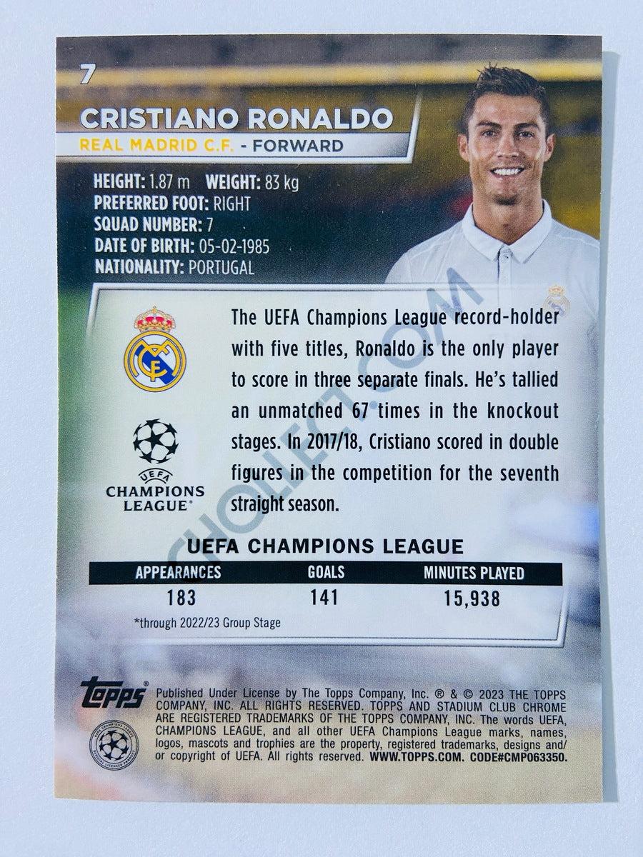 Cristiano Ronaldo - Real Madrid C.F. 2022-23 Topps Stadium Club Chrome UEFA Club Competitions #7