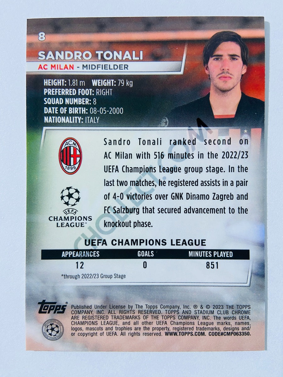 Sandro Tonali - AC Milan 2022-23 Topps Stadium Club Chrome UEFA Club Competitions #8