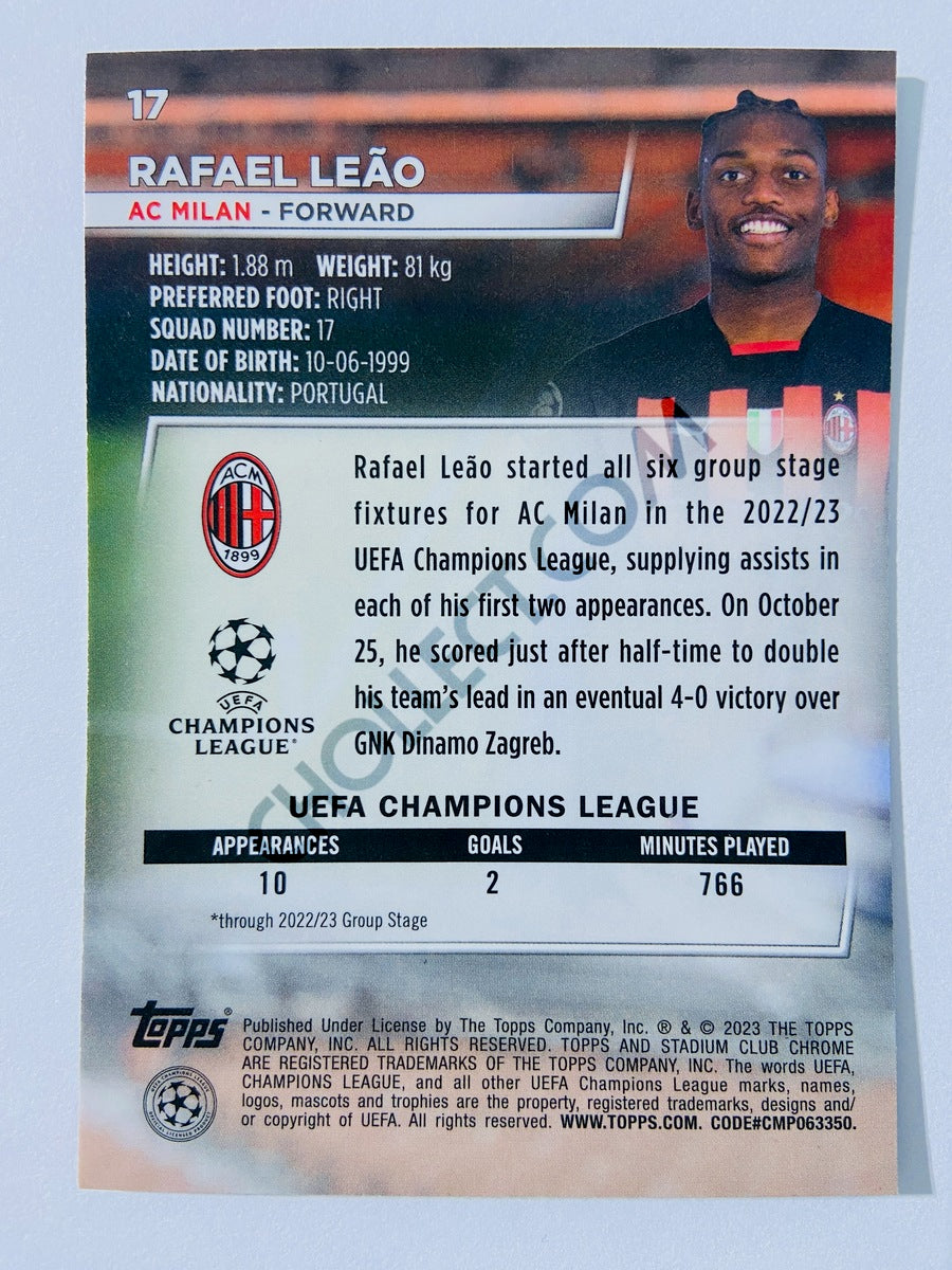 Rafael Leão - AC Milan 2022-23 Topps Stadium Club Chrome UEFA Club Competitions #17