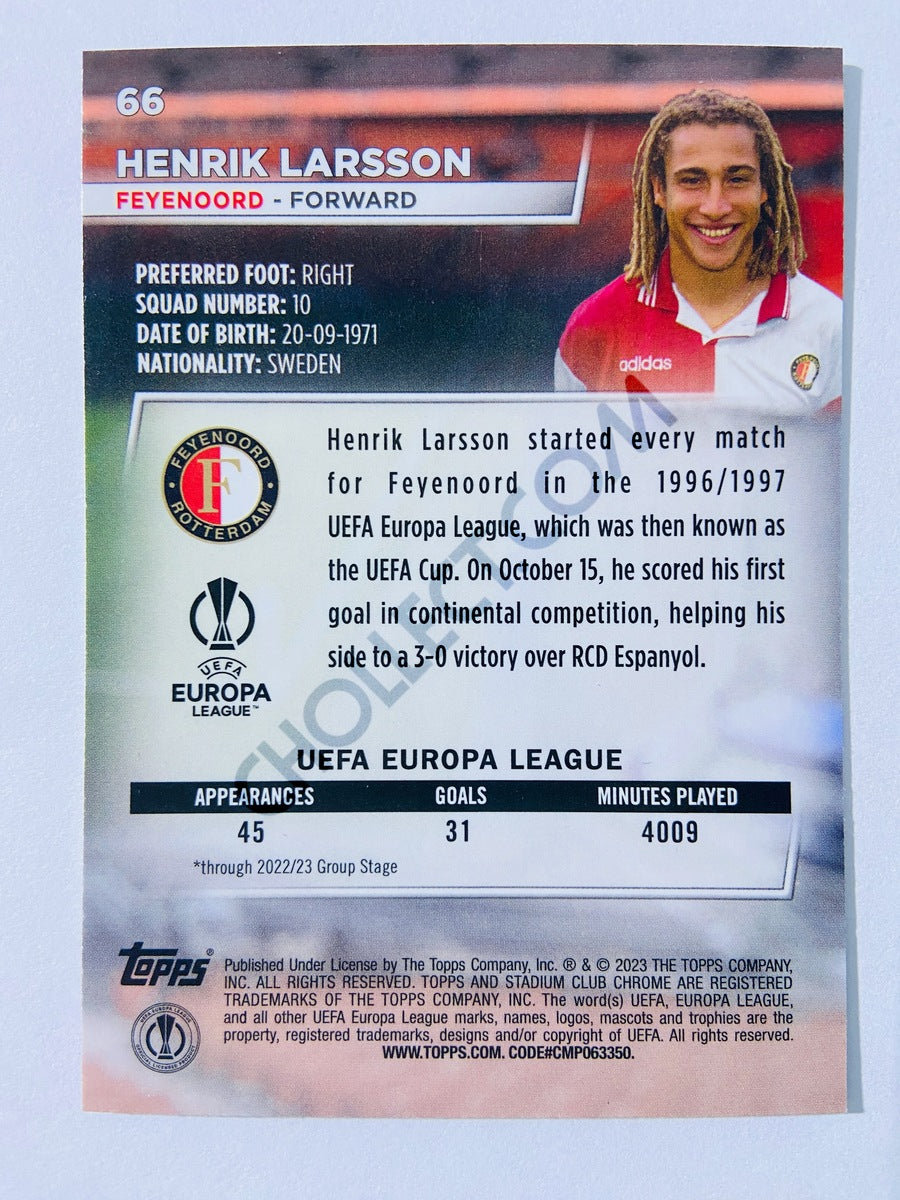 Henrik Larsson - Feyenoord 2022-23 Topps Stadium Club Chrome UEFA Club Competitions #66