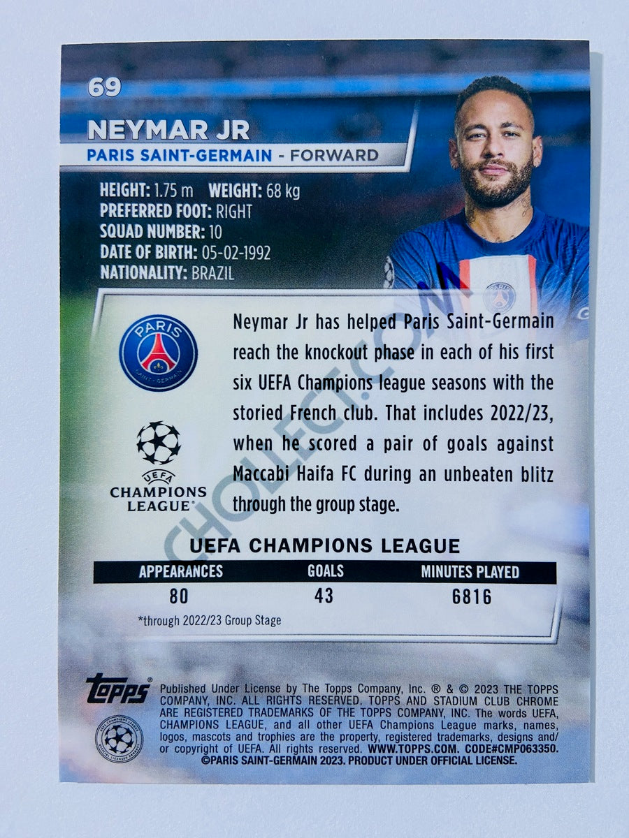 Neymar Jr - Paris Saint-Germain 2022-23 Topps Stadium Club Chrome UEFA Club Competitions #69