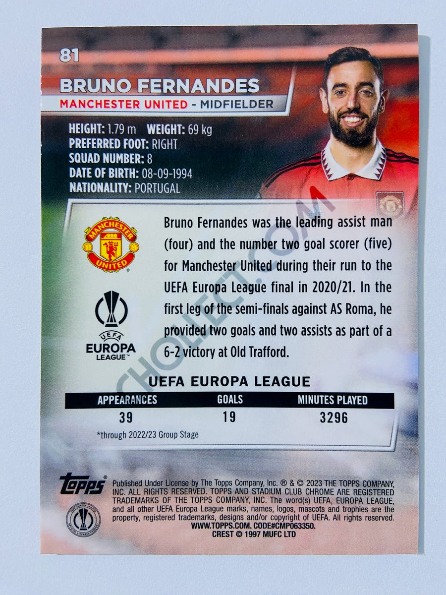 Bruno Fernandes - Manchester United 2022-23 Topps Stadium Club Chrome UEFA Club Competitions #81