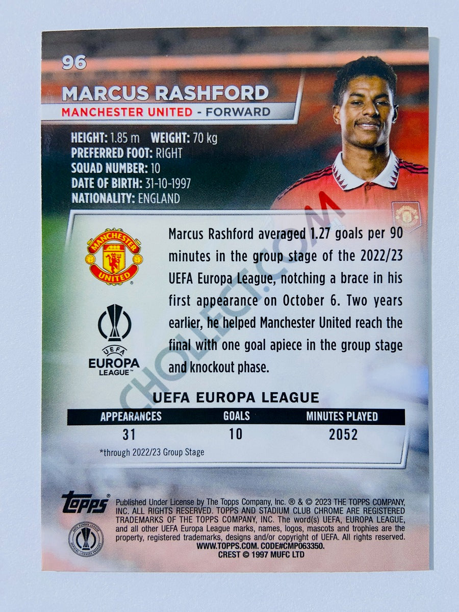 Marcus Rashford - Manchester United 2022-23 Topps Stadium Club Chrome UEFA Club Competitions #96