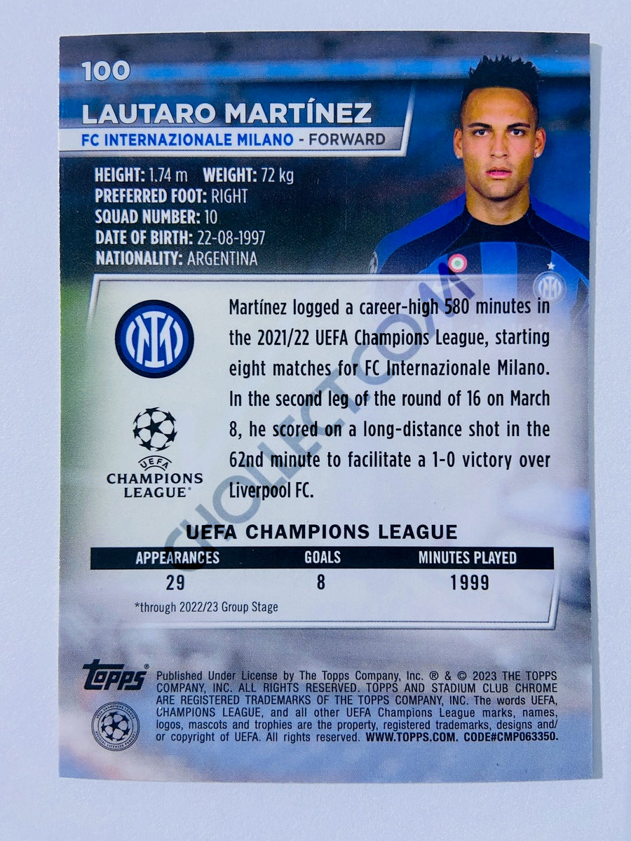 Lautaro Martínez - FC Internazionale Milano 2022-23 Topps Stadium Club Chrome UEFA Club Competitions #100