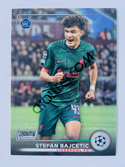 Stefan Bajcetic - Liverpool FC 2022-23 Topps Stadium Club Chrome UEFA Club Competitions RC Rookie #43