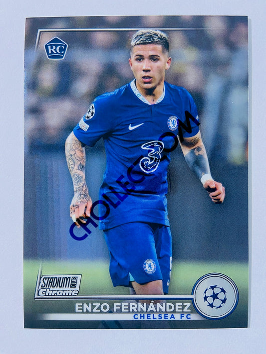 Enzo Fernández - Chelsea FC 2022-23 Topps Stadium Club Chrome UEFA Club Competitions RC Rookie #83