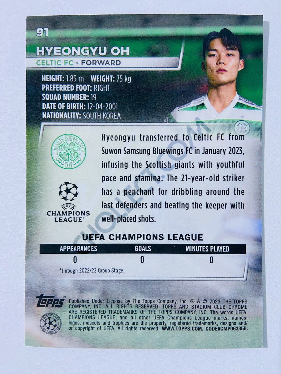 Hyeongyu Oh - Celtic FC 2022-23 Topps Stadium Club Chrome UEFA Club Competitions RC Rookie #91