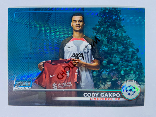 Cody Gakpo - Liverpool FC 2022-23 Topps Stadium Club Chrome UEFA Club Competitions Blue Prism Parallel #18