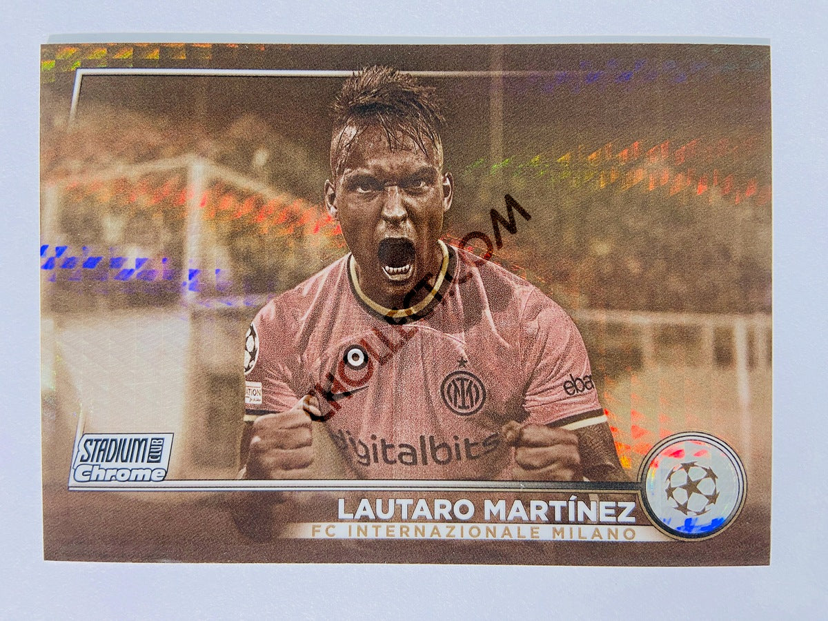 Lautaro Martínez - FC Internazionale Milano 2022-23 Topps Stadium Club Chrome UEFA Club Competitions #100 Sepia Prism Parallel /75