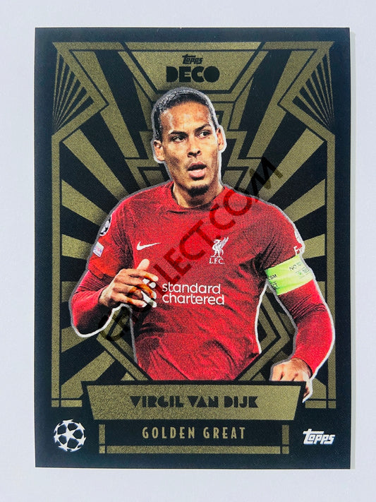 Virgil van Dijk - Liverpool 2022 Topps Deco EUFA Golden Great