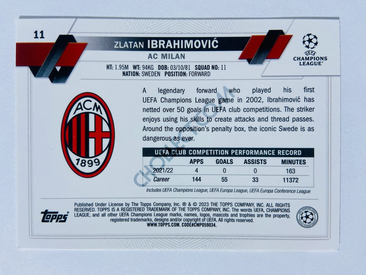 Zlatan Ibrahimovic - AC Milan 2022-23 Topps UEFA Club Competitions #11