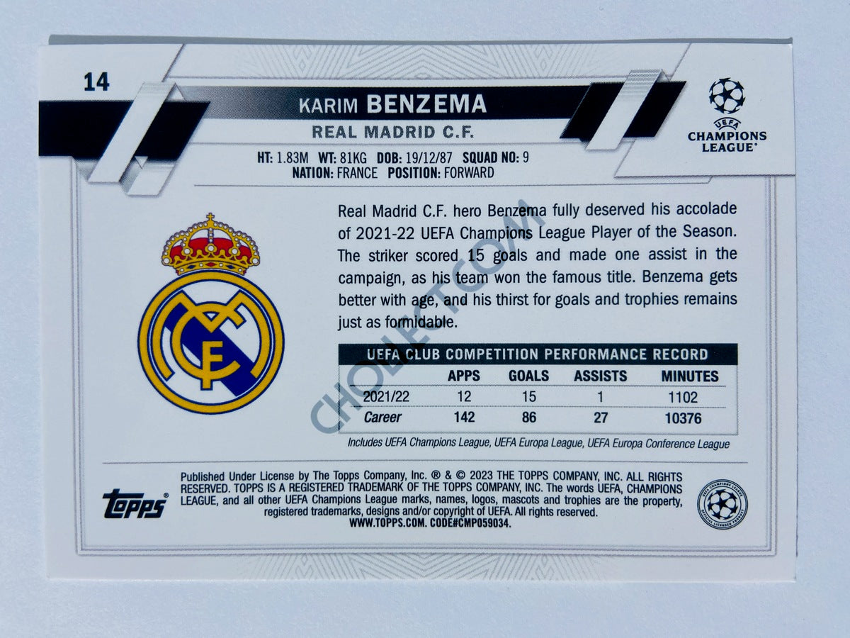 Karim Benzema - Real Madrid C.F. 2022-23 Topps UEFA Club Competitions #14