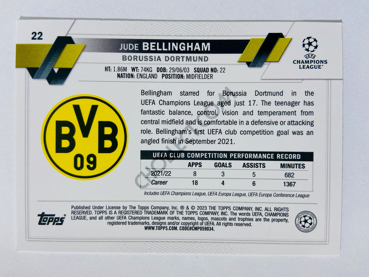 Jude Bellingham - Borussia Dortmund 2022-23 Topps UEFA Club Competitions #22