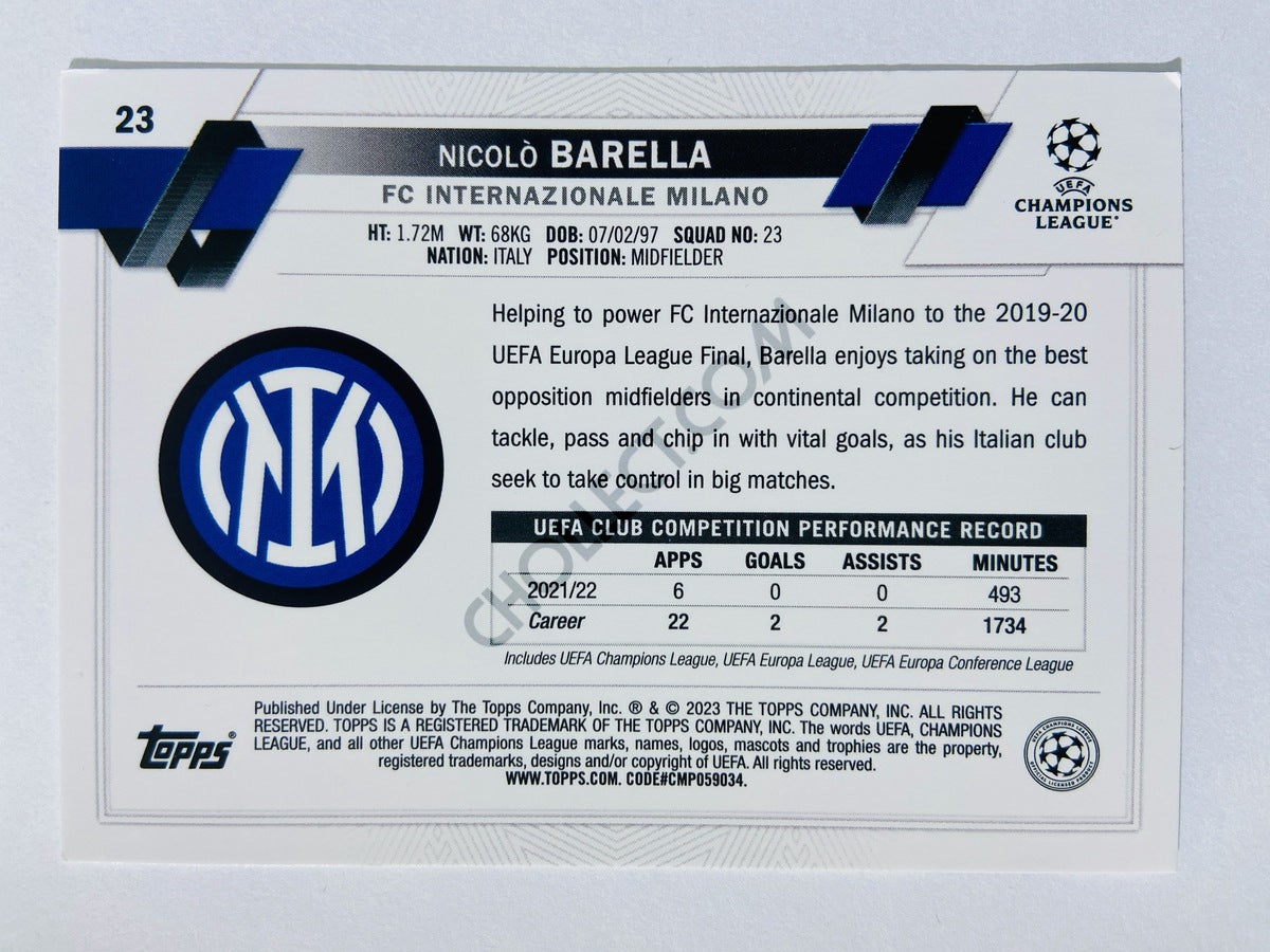 Nicolo Barella - FC Internazionale Milano 2022-23 Topps UEFA Club Competitions #23