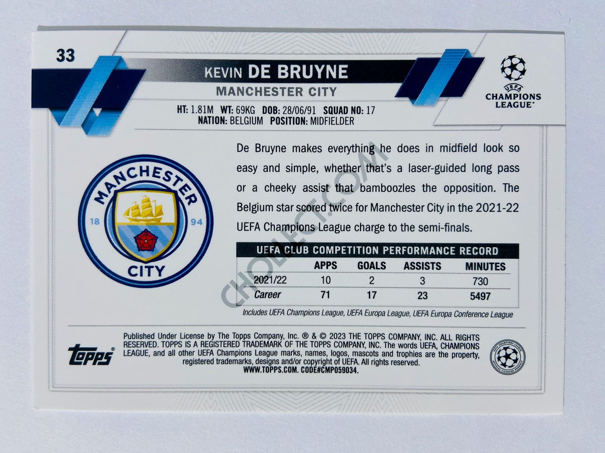 Kevin De Bruyne - Manchester City 2022-23 Topps UEFA Club Competitions #33