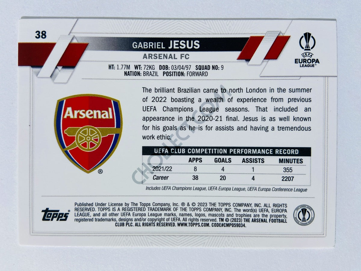 Gabriel Jesus - Arsenal FC 2022-23 Topps UEFA Club Competitions #38