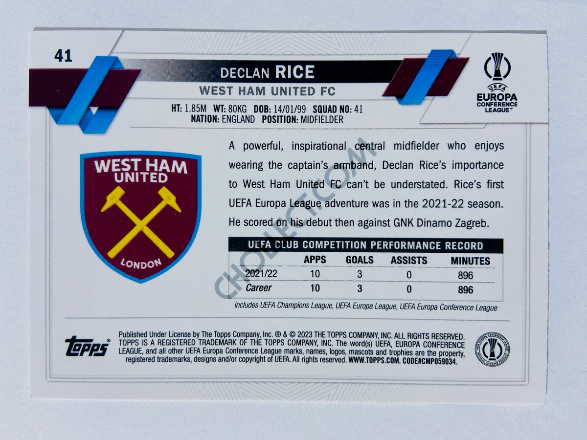 Declan Rice - West Ham United FC 2022-23 Topps UEFA Club Competitions #41