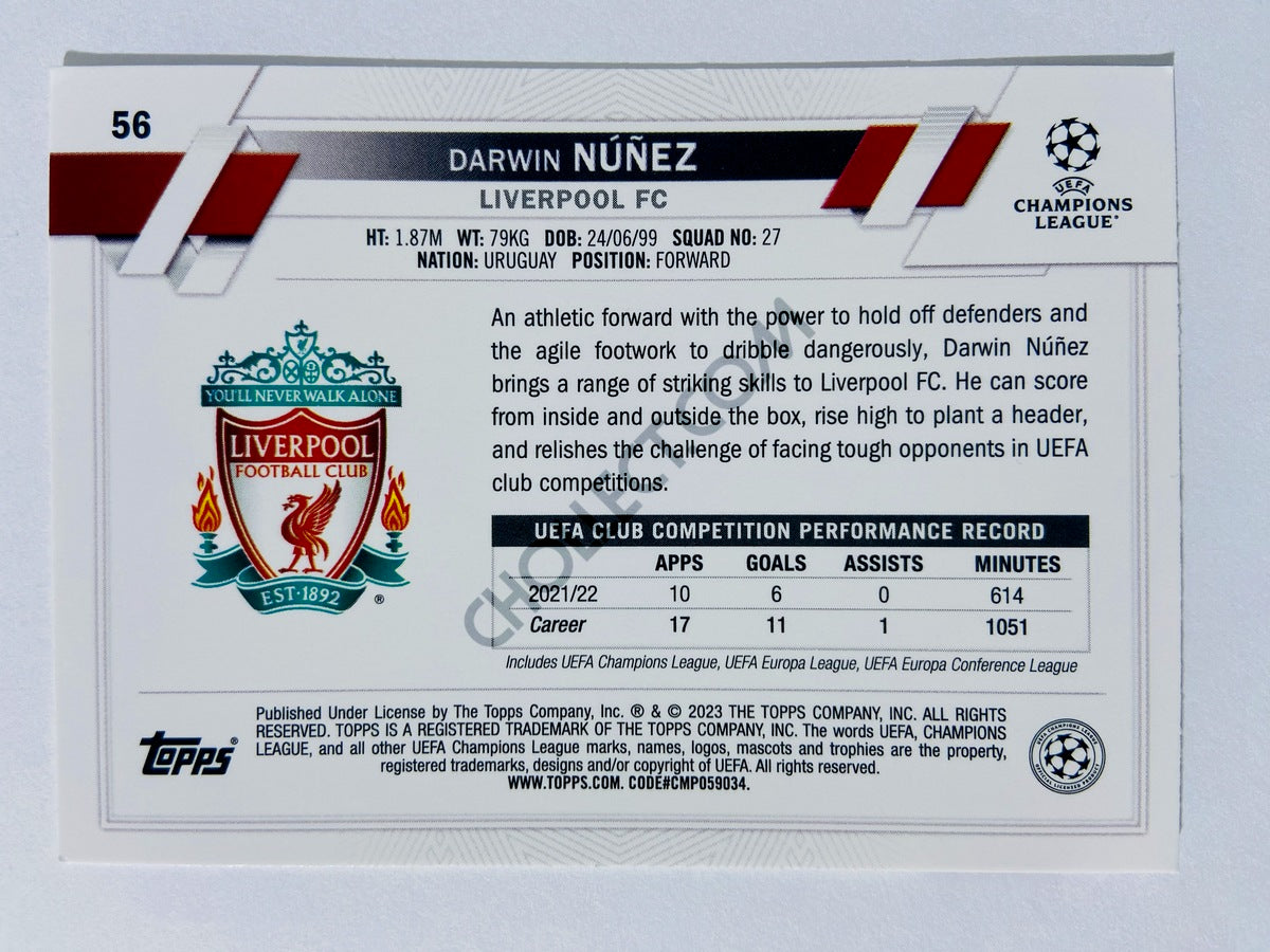 Darwin Nuñez - Liverpool FC 2022-23 Topps UEFA Club Competitions #56